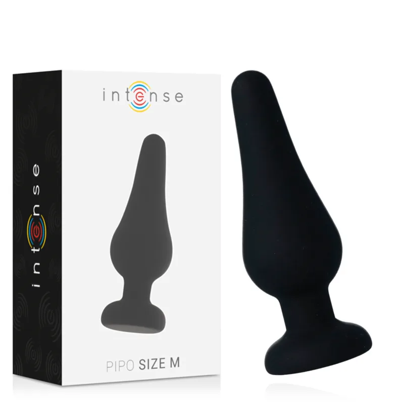 INTENSE - ANAAL PLUG PIPO M SILICONEN ZWART 11 CM