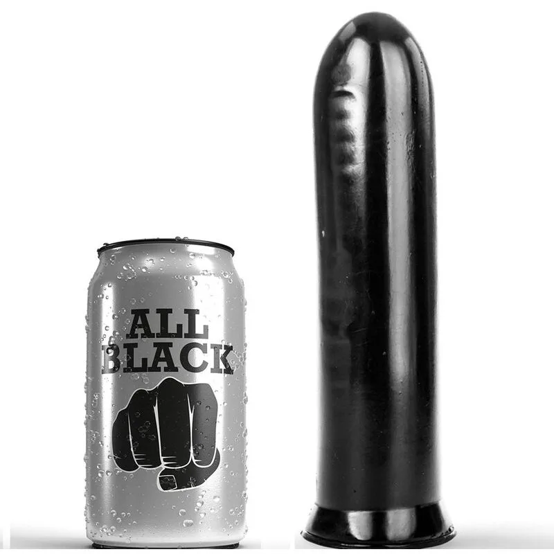ALL BLACK - ZWARTE DILDO 19 CM