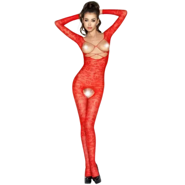 PASSION - VROUW BS031 ROOD BODYSTOCKING ONE SIZE
