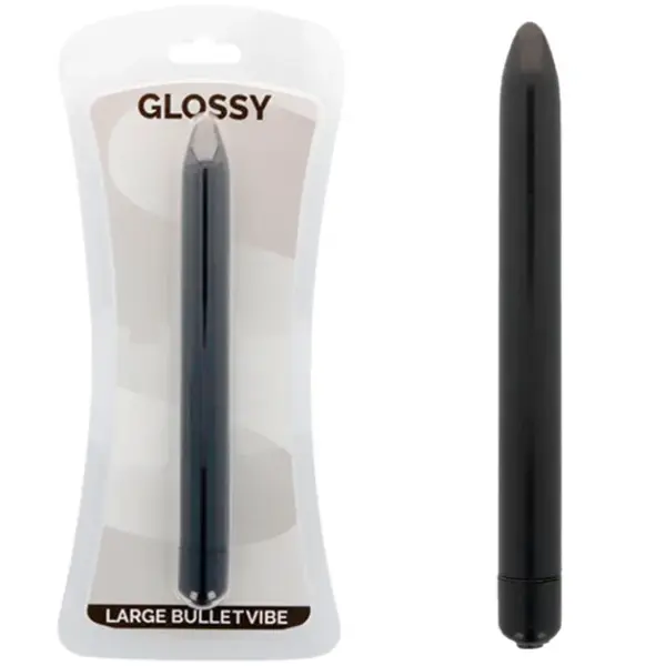 GLOSSY - SLANKE ZWARTE VIBRATOR