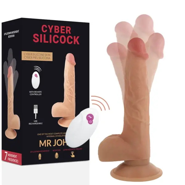 CYBER SILICOCK - REALISTISCHE AFSTANDSBEDIENING MR JOHN 23,88 CM -OF- 4,3 CM