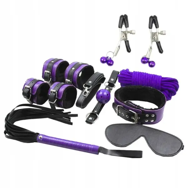 SECRETPLAY - BDSM SET 8STUKS LILA / ZWART
