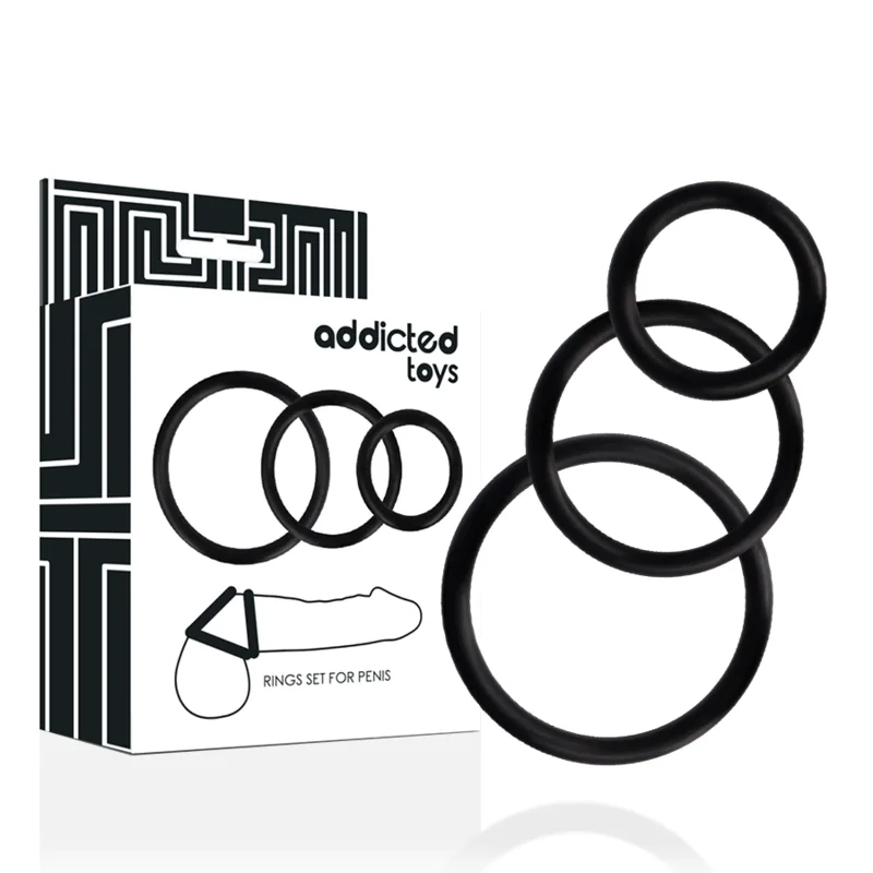 ADDICTED TOYS - ZWARTE PENIS RING SET