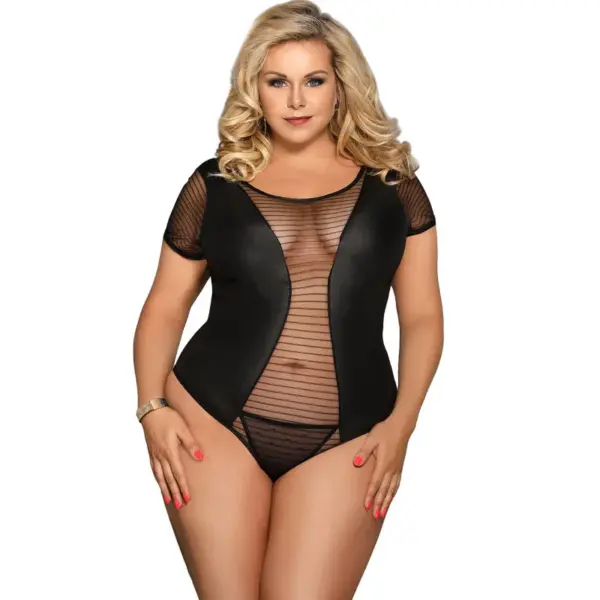 SUBBLIME - PLUS SIZE KORTE MOUW FETISH TEDDY