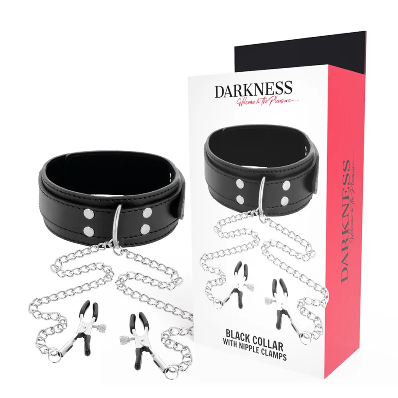 DARKNESS - ZWARTE TEPELKLEMMEN HALSBAND