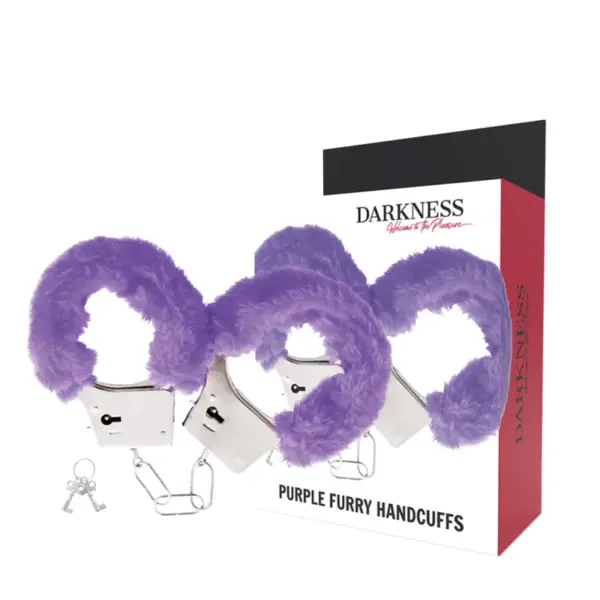 DARKNESS - METALEN HANDBOEIEN MET LILA VOERING