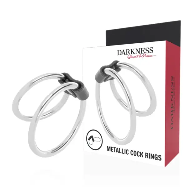 DARKNESS - DUBBELE METALEN PENISRING