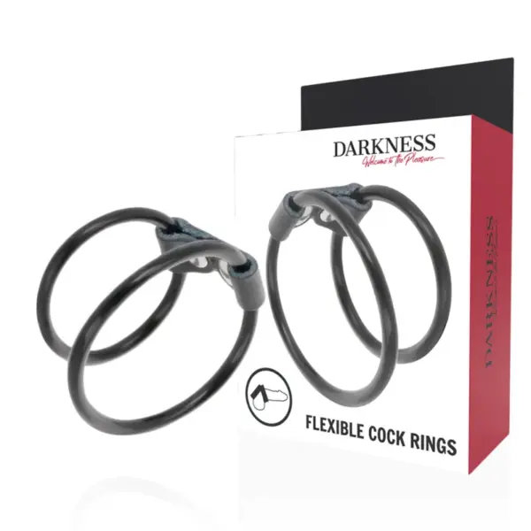 DARKNESS - DUBBELE FLEXIBELE PENISRING