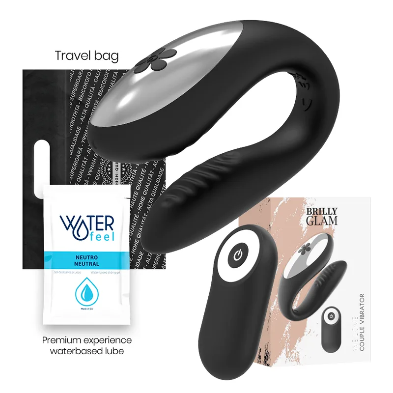 BRILLY GLAM - WE LOVE VIBRATOR VOOR STELLEN AFSTANDSBEDIENING ZWART