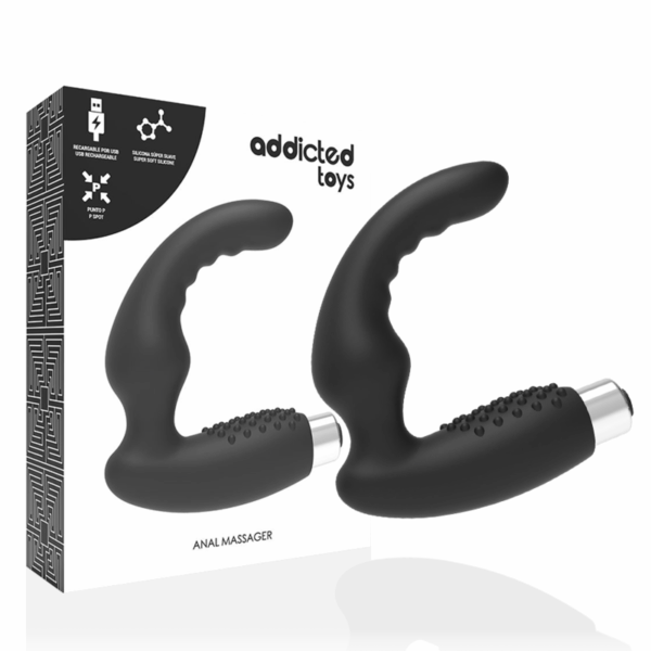 ADDICTED TOYS - OPLAADBARE PROSTAAT VIBRATOR MODEL 2 - ZWART