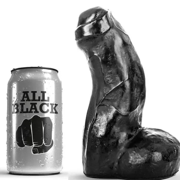 ALL BLACK - REALISTISCHE DONG ZWART 17 CM