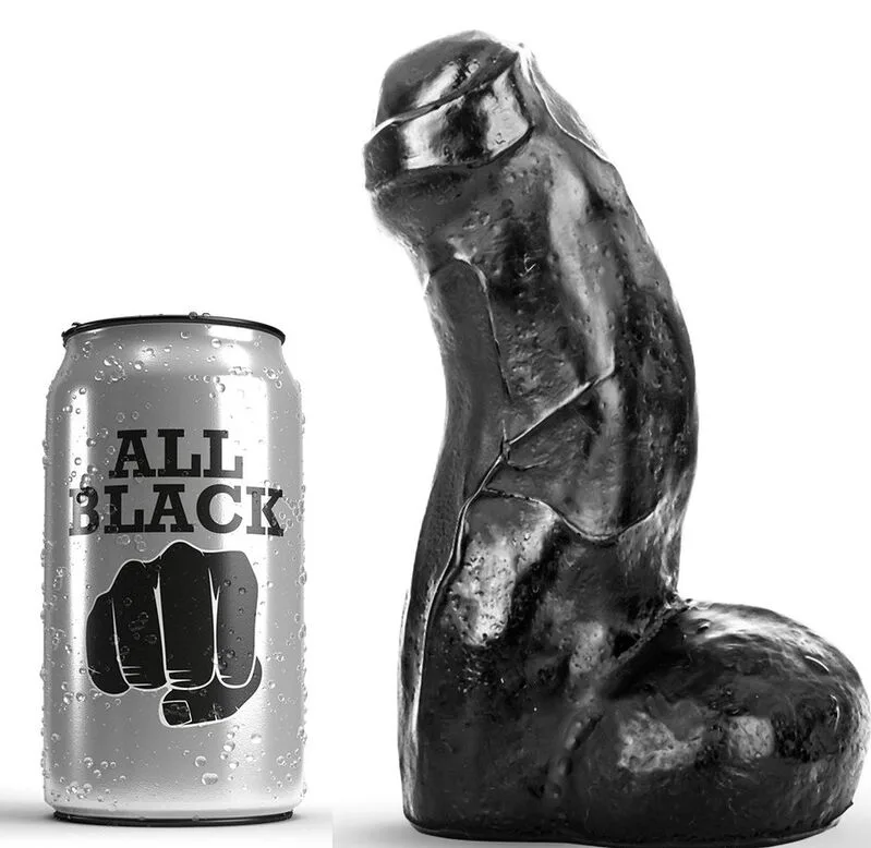 ALL BLACK - REALISTISCHE DONG ZWART 17 CM