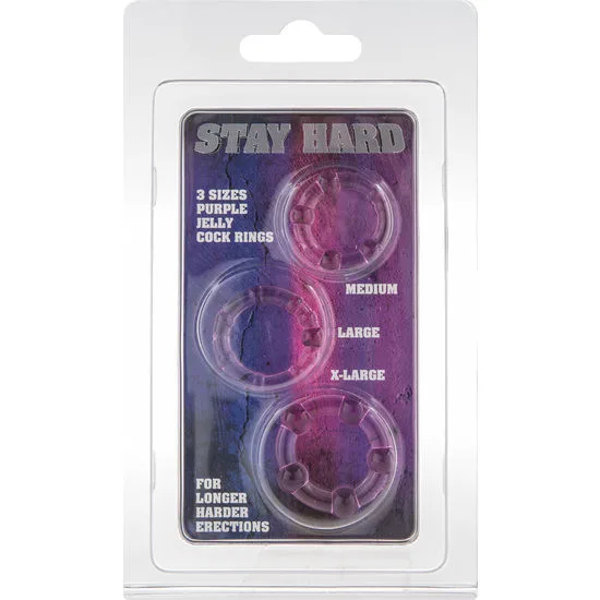 SEVEN CREATIONS - SET VAN DRIE LILAC PENIS RINGEN