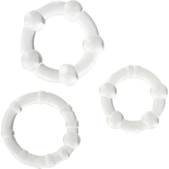 SEVEN CREATIONS - SET VAN DRIE TRANSPARANTE PENIS RINGEN