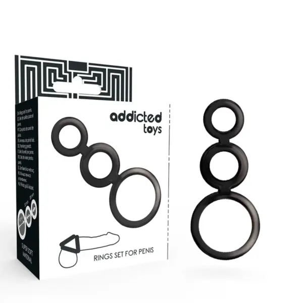 ADDICTED TOYS - PENIS EN TESTIKEL RING SET - SMOKE