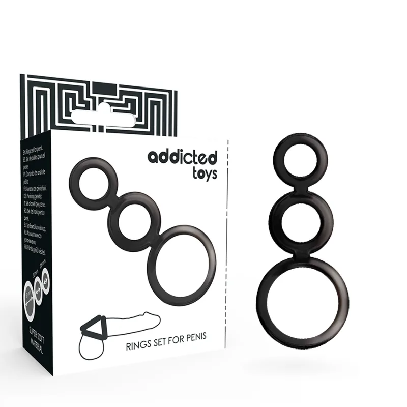 ADDICTED TOYS - PENIS EN TESTIKEL RING SET - SMOKE