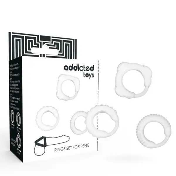 ADDICTED TOYS - SET VAN 3 DOORZICHTIGE PENIS RINGEN