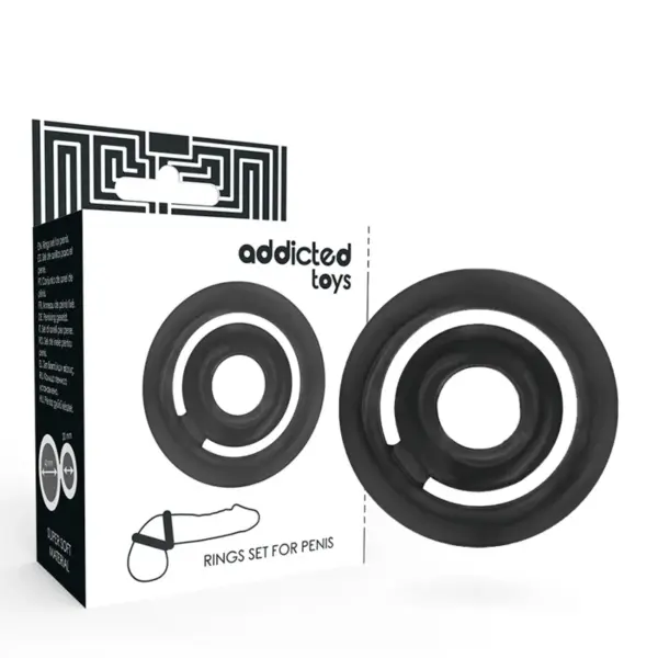 ADDICTED TOYS - POTENZ ZWARTE PENIS RING SET