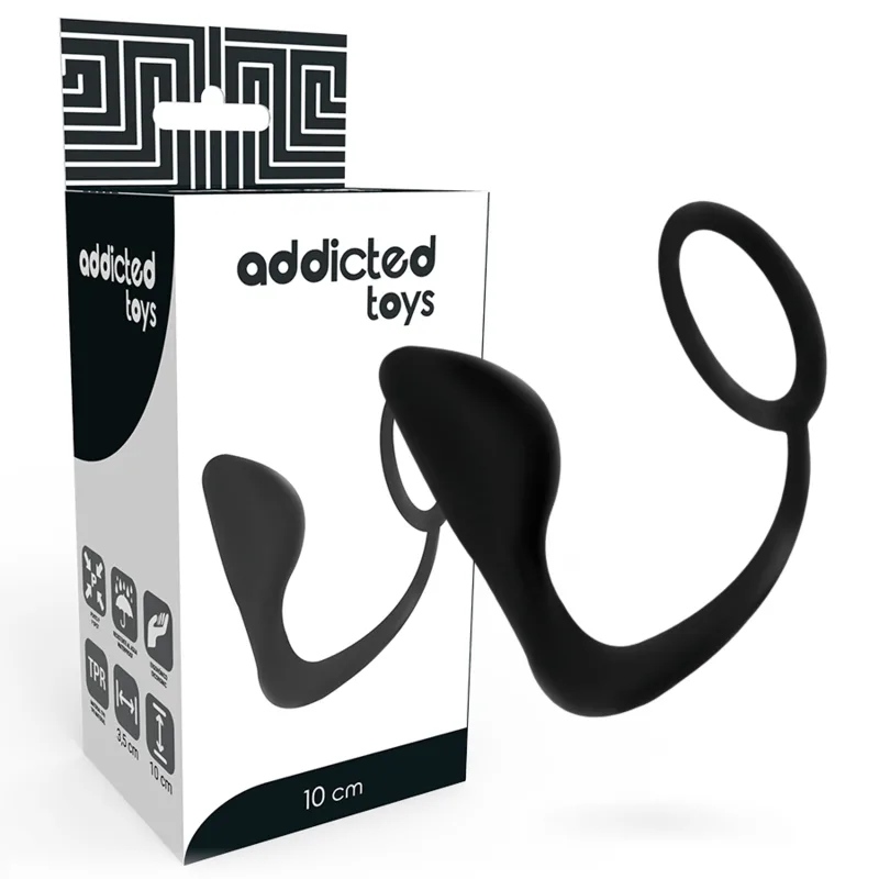 ADDICTED TOYS - ANAAL PLUG MET ZWARTE PENISRING