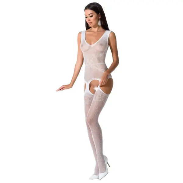 PASSION - VROUW BS062 WITTE BODYSTOCKING ONE SIZE