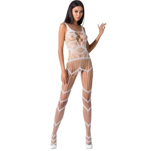 PASSION - VROUW BS058 WITTE BODYSTOCKING ONE SIZE