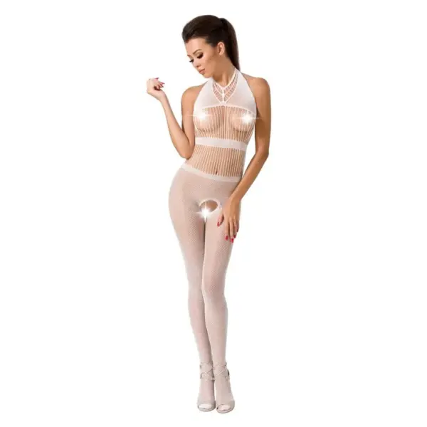 PASSION - VROUW BS048 WITTE BODYSTOCKING ONE SIZE