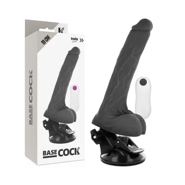BASECOCK - REALISTISCHE VIBRATOR AFSTANDSBEDIENING ZWART 19 CM -OF- 4 CM