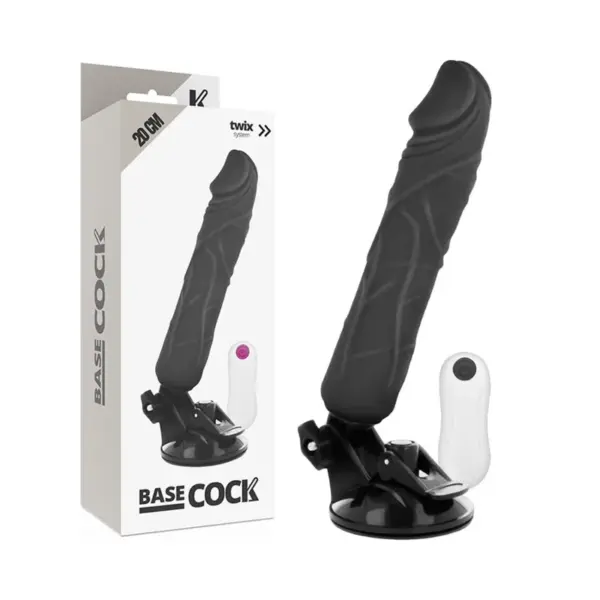 BASECOCK - REALISTISCHE VIBRATOR AFSTANDSBEDIENING ZWART 20 CM -OF- 4 CM