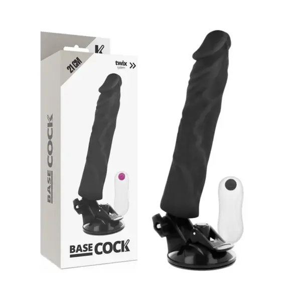 BASECOCK - REALISTISCHE VIBRATOR AFSTANDSBEDIENING ZWART 21 CM -OF- 4 CM