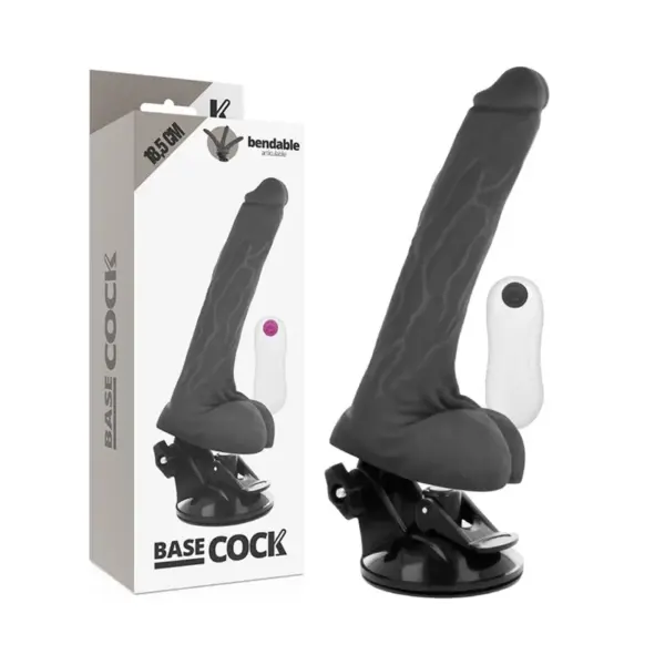 BASECOCK - ZWARTE AFSTANDSBEDIENING GELEIDE VIBRATOR 18,5 CM -OF- 4 CM