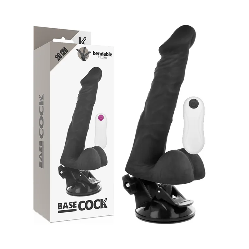 BASECOCK - ZWARTE AFSTANDSBEDIENING GELEIDE VIBRATOR 20 CM -OF- 4,5 CM