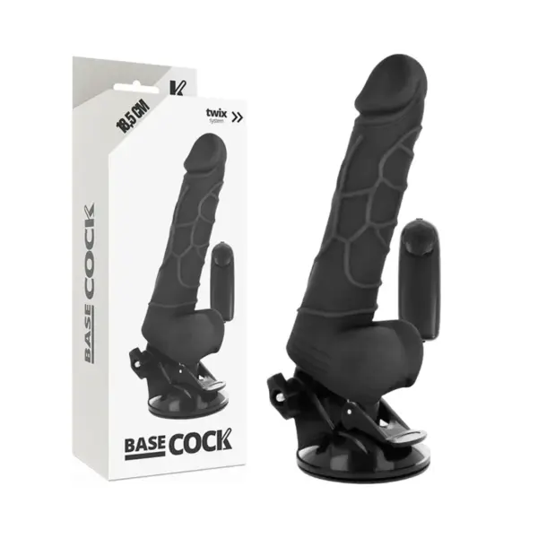 BASECOCK - REALISTISCHE VIBRATOR AFSTANDSBEDIENING ZWART 18,5 CM -OF- 4CM