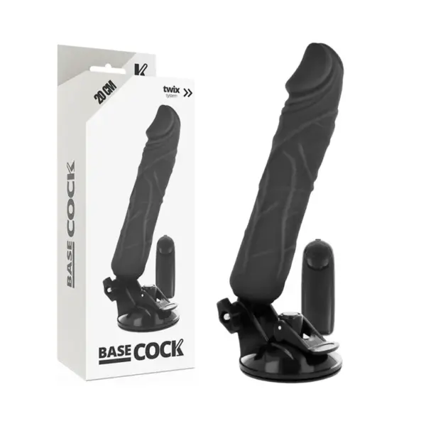 BASECOCK - REALISTISCHE VIBRATOR AFSTANDSBEDIENING ZWART 20 CM -OF- 4 CM