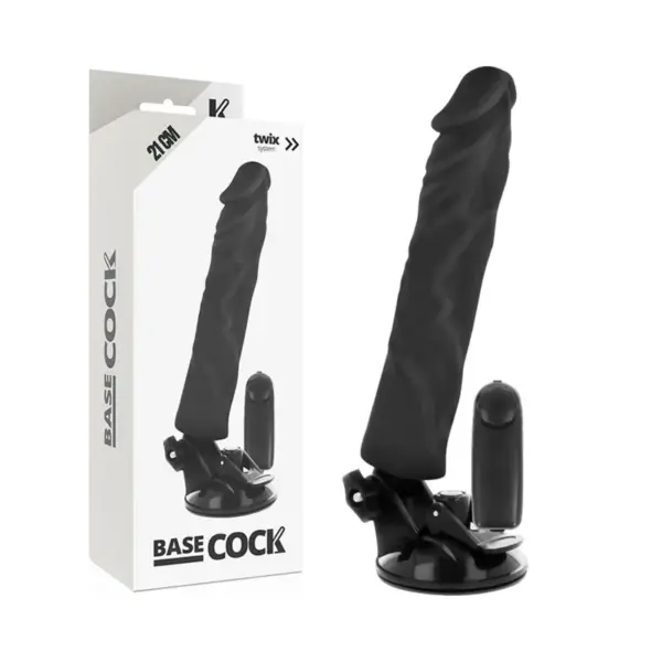 BASECOCK - REALISTISCHE VIBRATOR AFSTANDSBEDIENING ZWART 21 CM -OF- 4 CM