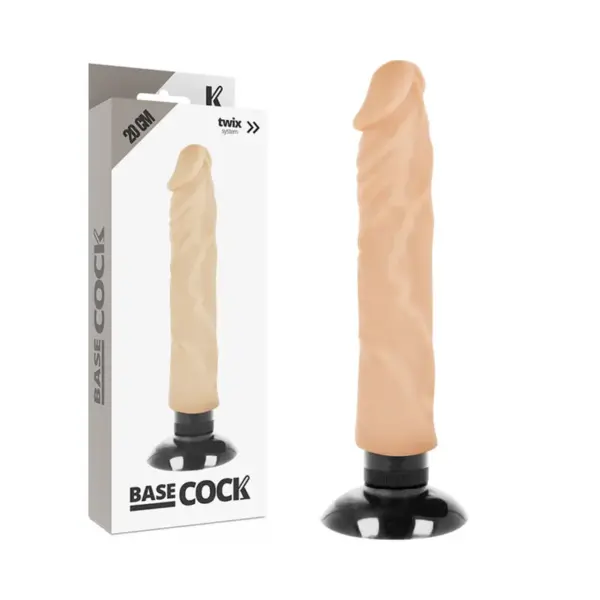 BASECOCK - REALISTISCHE VIBRATOR 2-1 NATUURLIJK 20 CM -OF- 4 CM
