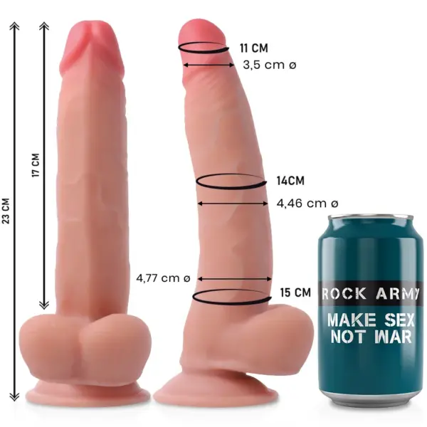 ROCKARMY - REALISTISCHE DILDO MET DUBBELE DICHTHEID LUIPAARD 23 CM -OF- 4,77 CM