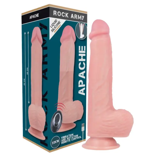 ROCKARMY - VLOEIBARE SILICONEN VIBRATOR AFSTANDSBEDIENING PREMIUM APACHE 20,5 CM -OF- 4,62 CM