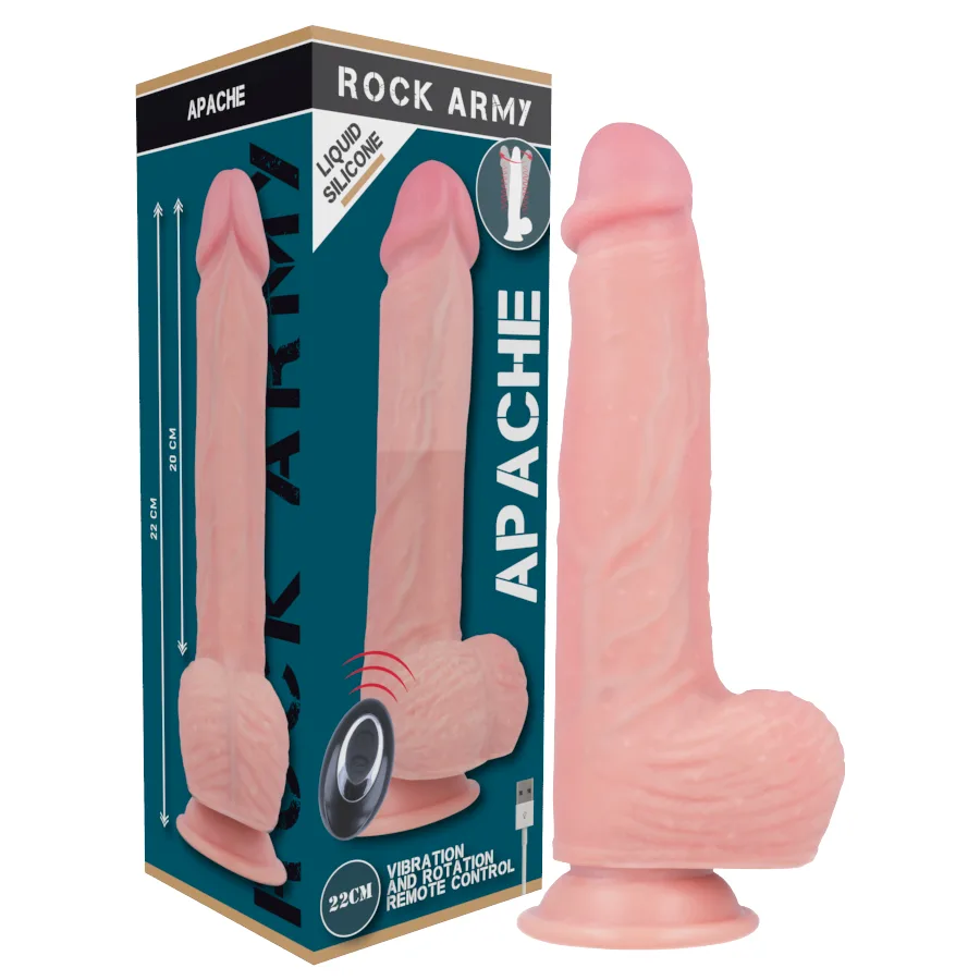 ROCKARMY - VLOEIBARE SILICONEN VIBRATOR AFSTANDSBEDIENING PREMIUM APACHE 20,5 CM -OF- 4,62 CM