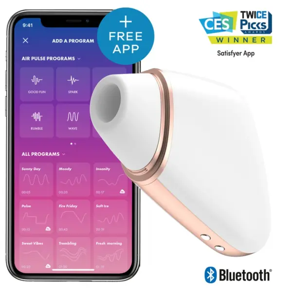 SATISFYER - LIEFDESDRIEHOEK STIMULATOR EN VIBRATOR WIT