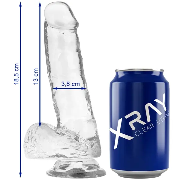 X-RAY - HELDER TRANSPARANT REALISTISCHE DILDO 18,5 CM -OF- 3,8 CM