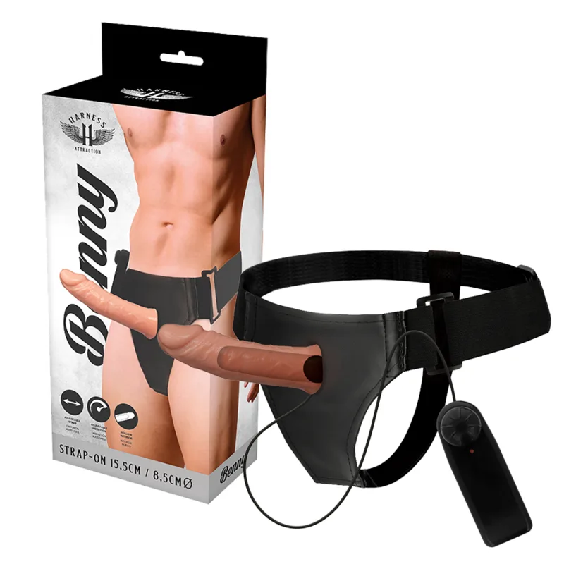 HARNESS ATTRACTION - HOLLOW BENNY HARNAS MET VIBRATOR 15 CM -OF- 4,5 CM