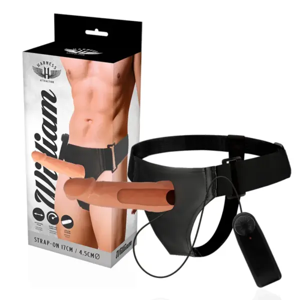 HARNESS ATTRACTION- WILLIAN HOLLOW TUIGEN MET VIBRATOR 17 CM -OF- 4.5 CM