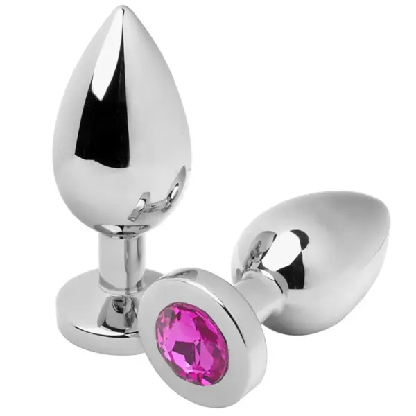 METAL HARD - ANAAL PLUG DIAMANT ROZE KLEIN 5.71CM