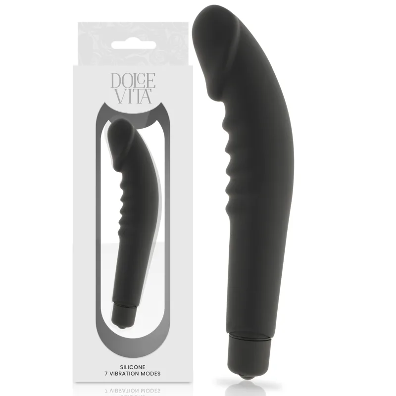 DOLCE VITA - REALISTISCHE PLEZIER SILICONEN VIBRATOR ZWART