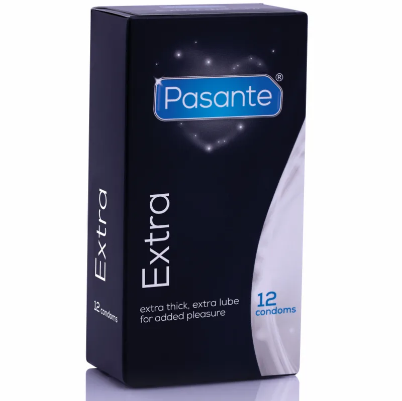 PASANTE - EXTRA EXTRA DIKKE CONDOOMS MET EXTRA GLIJMIDDEL 12 STUKS