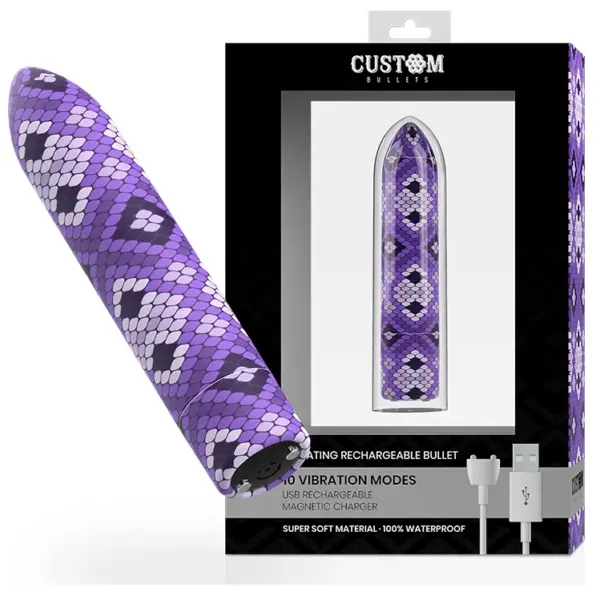CUSTOM BULLETS - LILAC SNAKE OPLAADBARE KOGEL 10 INTENSITEITEN