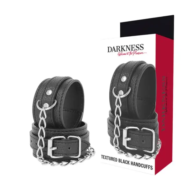 DARKNESS - ZWARTE LEDEREN TEXTUUR HANDBOEIEN