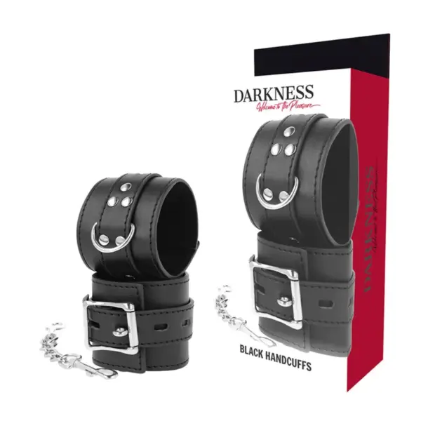 DARKNESS - ZWARTE LEDEREN HANDBOEIEN