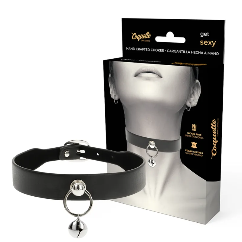 COQUETTE CHIC DESIRE - VEGAN LEDEREN KETTING VROUWEN ACCESSOIRE BEL/HOEPEL