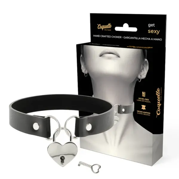 COQUETTE CHIC DESIRE - VEGAN LEDEREN KETTING HART ACCESSOIRE MET SLEUTEL